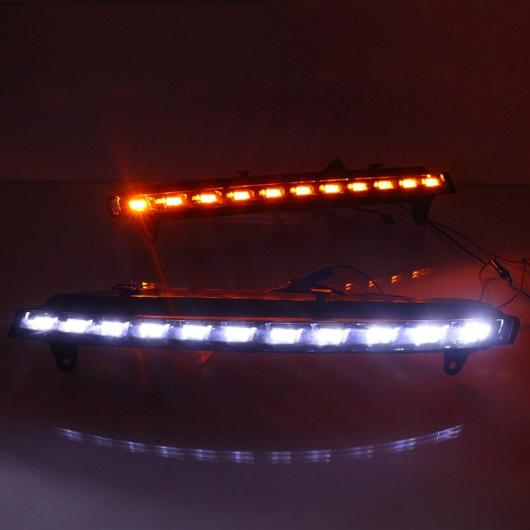 2ピース DRL ライト ランプ 適用: アウディ/AUDI Q7 2009-2015 LED フォグランプ 6000K ホワイト ターン イエロー AL-KK-0537 AL_4