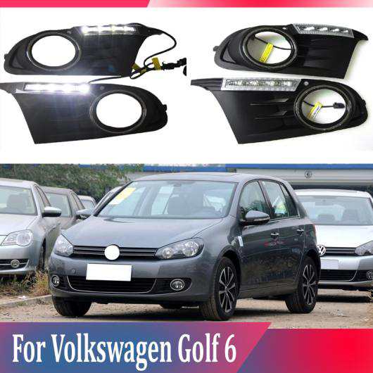 2ピース DRL ライト ランプ 適用: フォルクスワーゲン/VOLKSWAGEN ゴルフ 6 MK6 2010-2013 6000K ホワイト LED フォグランプ AL-KK-0549