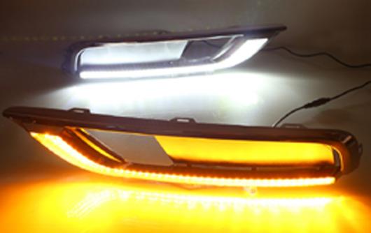 2ピース DRL ライト ランプ 適用: ホンダ CR-V CRV 2015 2016 LED フォグランプ 6000K ホワイト ターン イエロー AL-KK-0559 AL_2