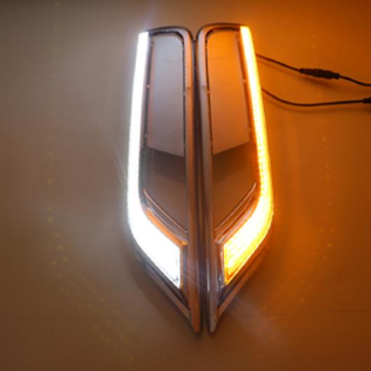 2ピース DRL ライト ランプ 適用: ホンダ CR-V CRV 2015 2016 LED フォグランプ 6000K ホワイト ターン イエロー AL-KK-0559 AL_4
