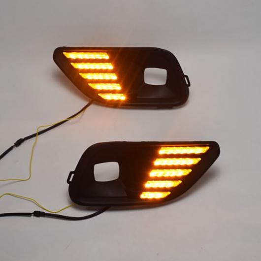 2ピース DRL ライト ランプ 適用: ジープ/JEEP チェロキー/CHEROKEE 2019 LED フォグランプ 6000K ホワイト ターン イエロー AL-KK-0580 AL_1