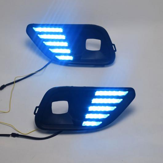 2ピース DRL ライト ランプ 適用: ジープ/JEEP チェロキー/CHEROKEE 2019 LED フォグランプ 6000K ホワイト ターン イエロー AL-KK-0580 AL_2