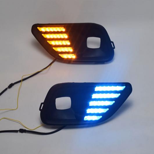 2ピース DRL ライト ランプ 適用: ジープ/JEEP チェロキー/CHEROKEE 2019 LED フォグランプ 6000K ホワイト ターン イエロー AL-KK-0580 AL_3