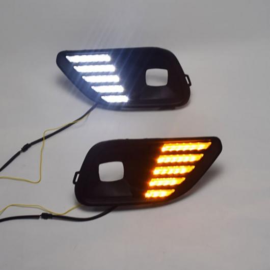 2ピース DRL ライト ランプ 適用: ジープ/JEEP チェロキー/CHEROKEE 2019 LED フォグランプ 6000K ホワイト ターン イエロー AL-KK-0580 AL_4