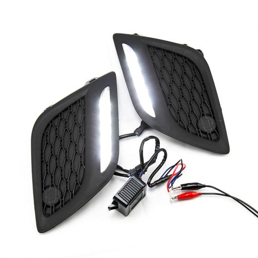 2ピース DRL ライト ランプ 適用: ボルボ/VOLVO XC60 2009-2013 6000K ホワイト LED フォグランプ AL-KK-0582 AL_2