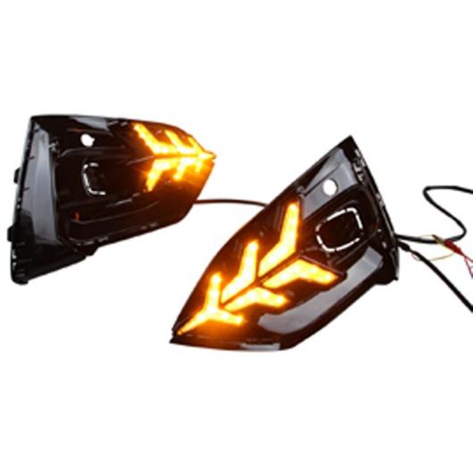 2ピース DRL ライト ランプ 適用: フォード/FORD フォーカス 2018-2019 LED フォグランプ ホール イエロー ウインカー ブルー ナイト AL-KK-0598 AL_1
