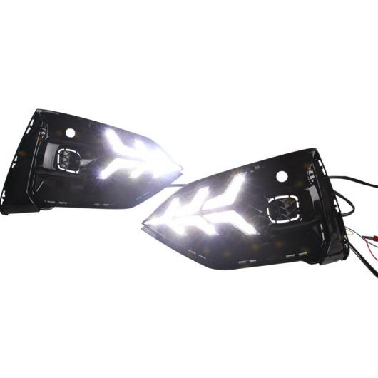 2ピース DRL ライト ランプ 適用: フォード/FORD フォーカス 2018-2019 LED フォグランプ ホール イエロー ウインカー ブルー ナイト AL-KK-0598 AL_2