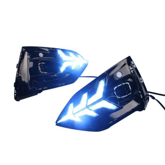 2ピース DRL ライト ランプ 適用: フォード/FORD フォーカス 2018-2019 LED フォグランプ ホール イエロー ウインカー ブルー ナイト AL-KK-0598 AL_3