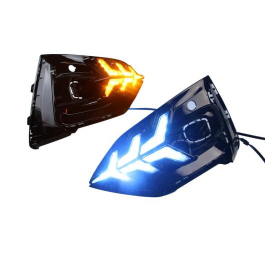 2ピース DRL ライト ランプ 適用: フォード/FORD フォーカス 2018-2019 LED フォグランプ ホール イエロー ウインカー ブルー ナイト AL-KK-0598 AL_4