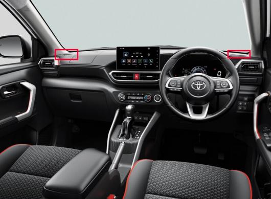 適用: トヨタ ライズ Z A200A A200 2019 2020 ABS 通気口 カバー ダッシュボード トリム ベゼル フレーム ガーニッシュ シルバー〜ピアノブラック AL-KK-0676 AL_5