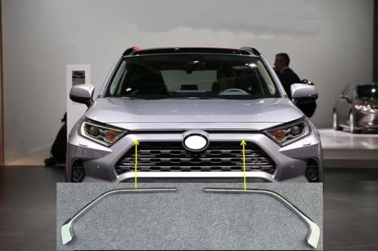 2ピース ABS クロームメッキ フロント グリル 装飾 カバー トリム ストリップ 適用: トヨタ RAV4 XA50 2019 2020 デカール AL-KK-0816 ALの通販は