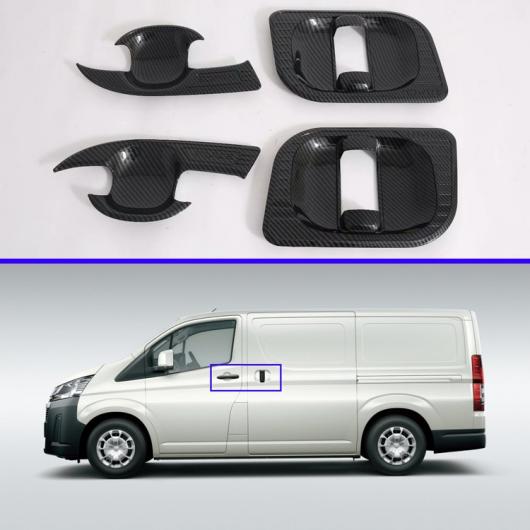 適用: トヨタ ハイエース 6th H300 2019 2020 カーボンファイバー調 ドア ハンドル ボウル カバー カップ トリム AL-KK-0921 AL