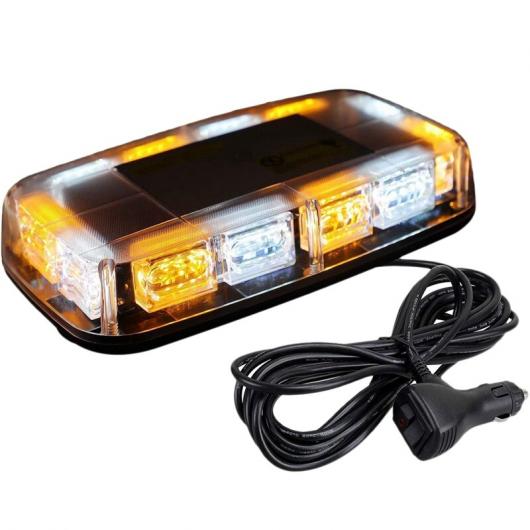 48 LED フラッシュ ランプ トップ ルーフ エマージェンシー ミニ ストロボ ライト アンバー & ホワイト 適用: トラック 牽引 ジープ/JEEP ルーフ ビーコン AL-KK-1850 AL