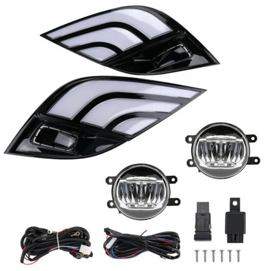 3色 LED DRL デイタイムランニングライト フォグ ライト + LED フォグ レンズ ベゼル キット 適用: トヨタ カムリ SE XSE 2018-2020 AL-KK-1974 AL