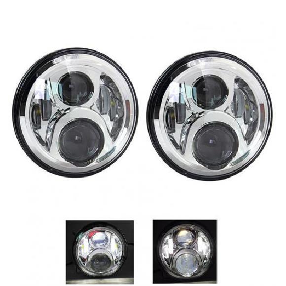  GUARD LEDライト 1ペア ランニング ライト 60W LED H4 7インチ エンジェルアイ H4 LED
