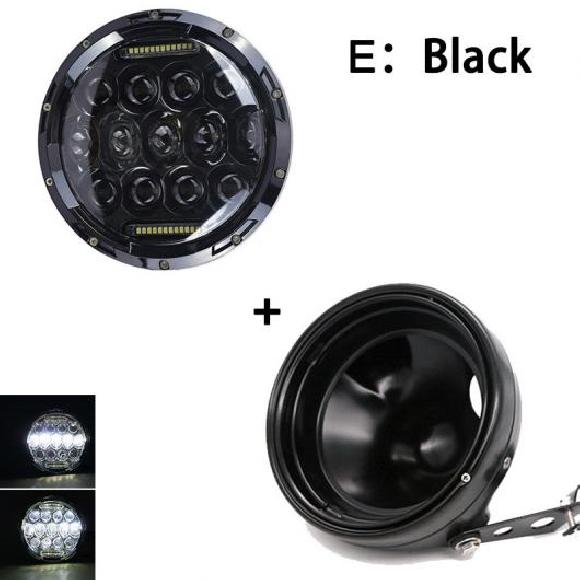 7インチ 80W ドット SAE E9 オートバイ ヘッドランプ 7インチ シェル ハウジング ヘッドライト ブラケット 適用: ハーレーダビッドソン 1セット 75W ブラック AL-KK-2508 2輪 AL