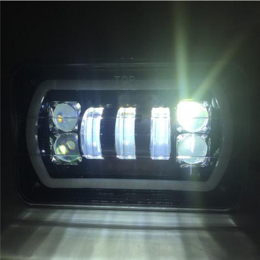 2ピース 5インチ 4X6 DRL LED ヘッドランプ 適用: ジープ/JEEP チェロキー/CHEROKEE ダッジ/DODGE トヨタ 4X6 LED トラック ヘッドライト HI/LO ビーム スクエア ヘッドライト ブラック AL-KK-2526 AL_4
