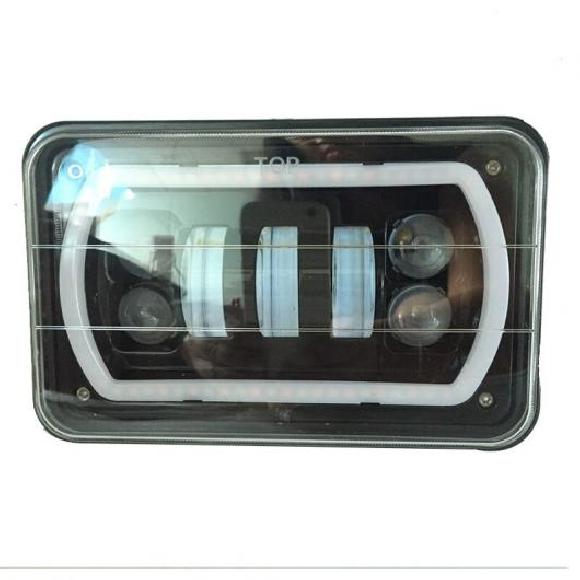 2ピース 5インチ 4X6 DRL LED ヘッドランプ 適用: ジープ/JEEP チェロキー/CHEROKEE ダッジ/DODGE トヨタ 4X6 LED トラック ヘッドライト HI/LO ビーム スクエア ヘッドライト ブラック AL-KK-2526 AL