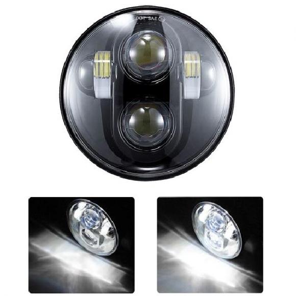 5.75インチ オートバイ プロジェクター LED ヘッドライト イカリング ホワイト DRL エンジェル アイ ヘッドランプ 適用: ダイナ スポーツスター ソフテイル ストリート 1×40W ブラック AL-KK-2544 2輪 AL