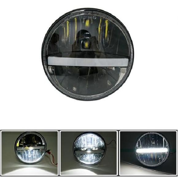 5.75インチ オートバイ プロジェクター LED ヘッドライト イカリング ホワイト DRL エンジェル アイ ヘッドランプ 適用: ダイナ スポーツスター ソフテイル 1ピース 48W ブラック AL-KK-2544 2輪 AL