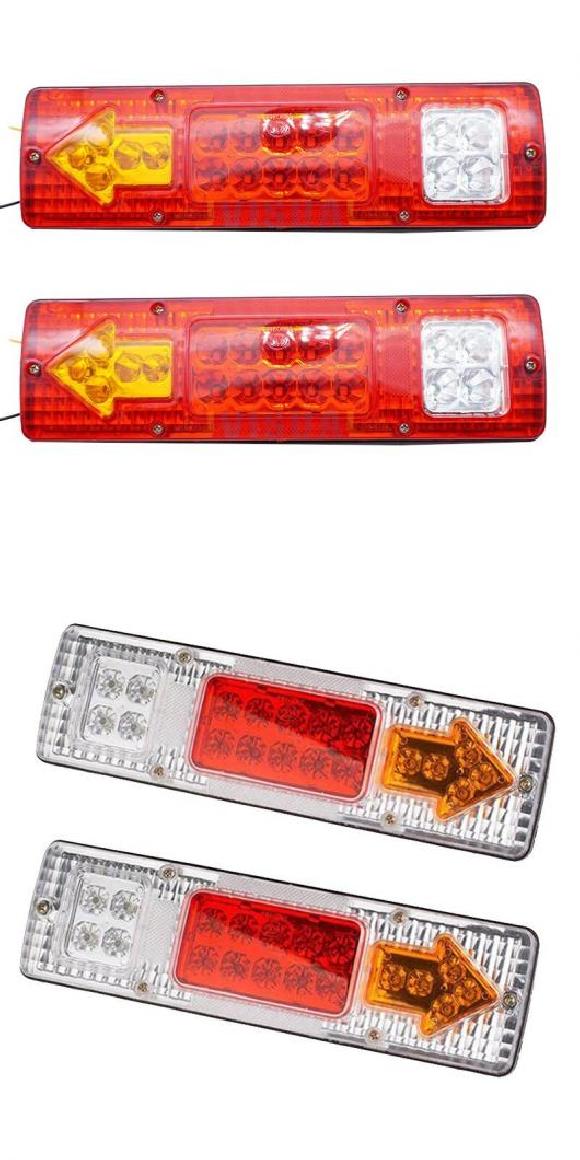 2ピース 防水 LED テールライト リア ランプ ペア ボート トレーラー リア パーツ 適用: トレーラー 2ピース 19LED レッド・2ピース 19LED ホワイト 12V・24V AL-KK-2553 AL 9,202円