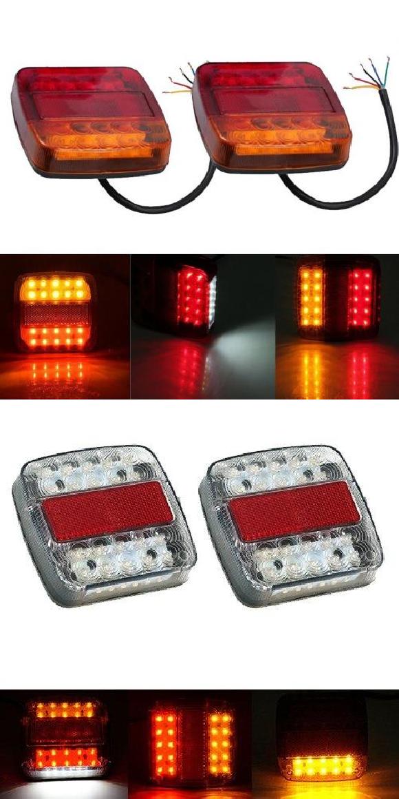 2ピース 防水 LED テールライト リア ランプ ペア ボート トレーラー リア パーツ 適用: トレーラー トラック ライト 2ピース 26LED 12V・24V AL-KK-2553 AL