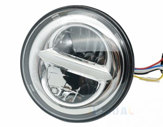 50W 7 LED H4 プラグ＆プレイ ホワイト ハロ ヘッドライト ランプ DRL 883 適用: ジープ/JEEP ラングラー ラーダ/LADA ニーヴァ 4X4 ヘッドライト JK TJ 1ピース AL-KK-2567 AL_4