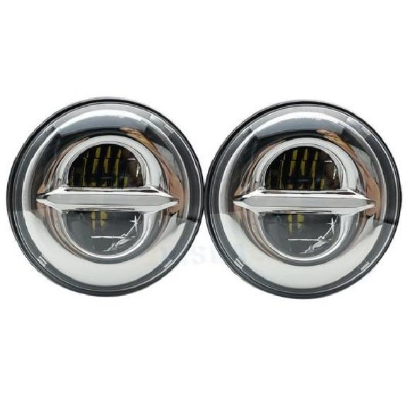 50W 7 LED H4 プラグ＆プレイ ホワイト ハロ ヘッドライト ランプ DRL 883 適用: ジープ/JEEP ラングラー ラーダ/LADA ニーヴァ 4X4 ヘッドライト JK TJ 1ペア AL-KK-2567 ALの通販は