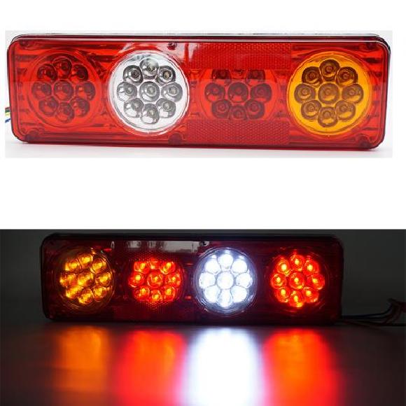 2ピース 防水 トラック LED テールライト リア ランプ ストップ リバース セーフティー インジケーター フォグライト 適用: トレーラー トラック テールライト レッド 24V AL-KK-2570 AL