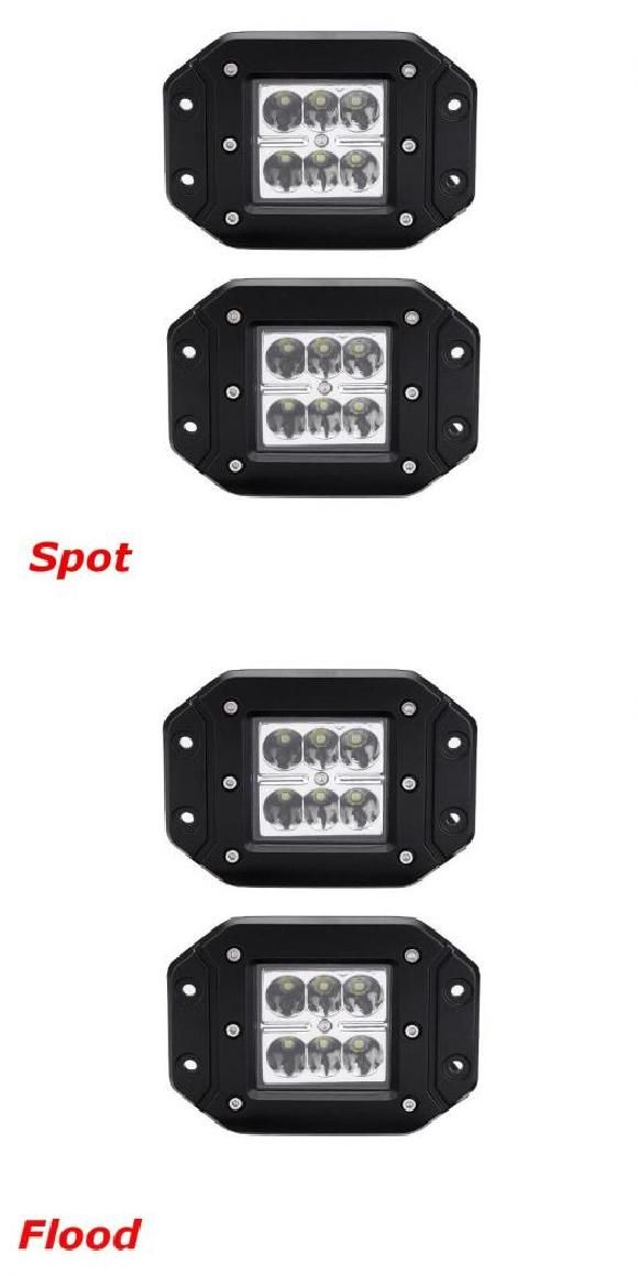 2ピース 4 スポット/投光ランプ 6 LED ライト バー バックアップ リバース リア バンパー DRL ランプ 適用: オフ ロード 2ピース スポット ライト・2ピース 投光ランプ ライト AL-KK-2717 AL