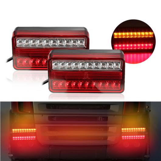 2ピース 20 LED 12V テールライト 防水 トラック トレーラー ストップ リア リバース インジケーター バックアップ ライト ターンシグナの通販は