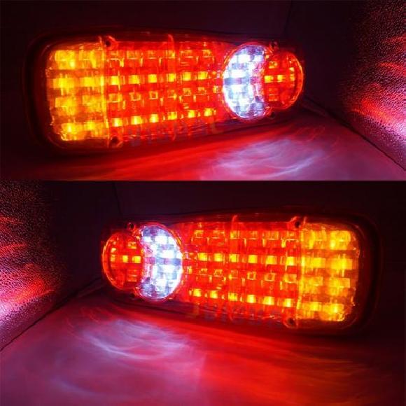 1 ペア 46LED トラック トレーラー リア ライト 防水 キャンパー インジケーター リバース バン プレート トラック テールライト トレーラー 46LED 12V・24V AL-KK-2759 ALの通販は 7,635円