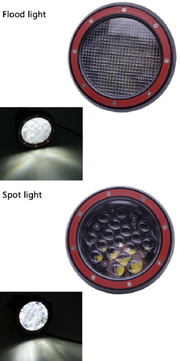 1ピース 51W ラウンド 5 LED ワーク ライト スポット オフ ロード フォグ ドライビング ルーフ バー バンパー 適用: ジープ/JEEP SUV 5インチ 投光・5インチ スポット AL-KK-2774 AL