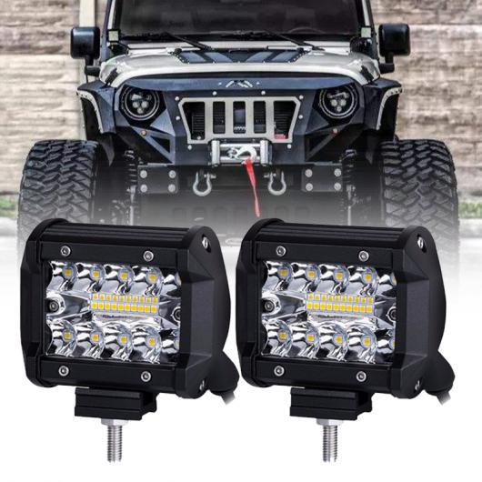 4インチ LED ライト ワーク バー 投光ランプ スポット コンボ ビーム 4 LED ドライビング ワーキング ランプ フォグ ライト 12V 24V トラック 4WD ATV SUV UTV 2ピース 60W AL-KK-2792 AL_4
