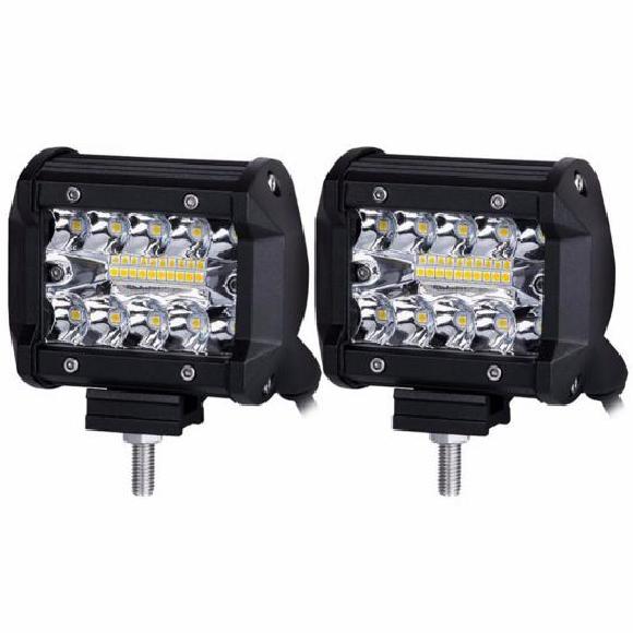 4インチ LED ライト ワーク バー 投光ランプ スポット コンボ ビーム 4 LED ドライビング ワーキング ランプ フォグ ライト 12V 24V トラック 4WD ATV SUV UTV 2ピース 60W AL-KK-2792 AL