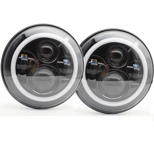1ペア 7インチ DRL LED ヘッドランプ イカリング アングル アイ ヘッドライト 適用: ジープ/JEEP ラングラー CJ VAZ 2101FOR ラーダ/LADA ニーヴァ 4X4 スズキ 90W ブラック H4 AL-KK-2819 AL_2