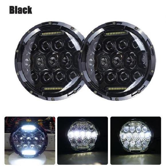 7インチ ラウンド LED ヘッドライト エンジェル アイ ターン シグナル ライト 適用: ハマー/HUMMER ヘッドライト 適用: ジープ/JEEP ラングラー JK 適用: ラーダ/LADA 75W ブラック AL-KK-2822 AL
