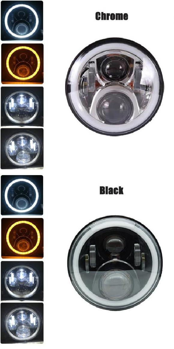 7インチ LED ヘッドライト 60W LED ヘッドライト 適用: 自動車 オートバイ ハイ ロー ビーム ラウンド プロジェクター ヘッドライト アングル アイ 1ピース AL-KK-2832 2輪 AL