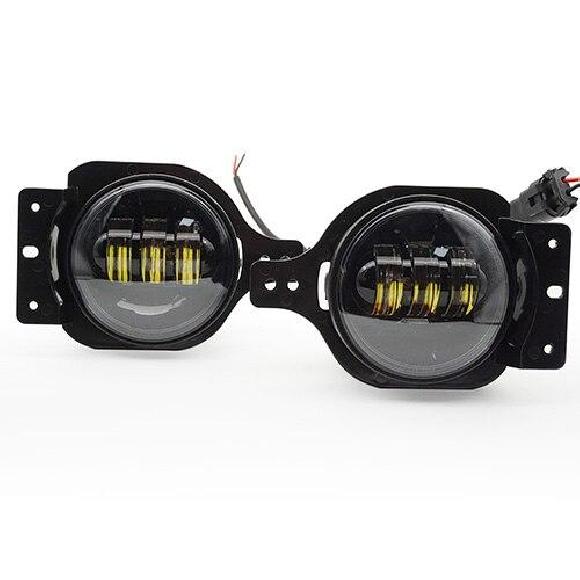 2019 マウント ブラケット 4インチ LED フォグライト 防水 プロジェクター レンズ ハロ DRL ランプ 適用: 2018 ジープ/JEEP ラングラー グランド JL ブラック 1ペア AL-KK-2858 AL