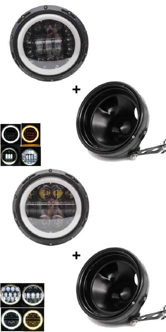7インチ 80W ドット SAE E9 オートバイ ヘッドランプ 7インチ シェル ハウジング ヘッドライト ブラケット 適用: ハーレーダビッドソン 1セット AL-KK-2864 2輪 ALの通販は