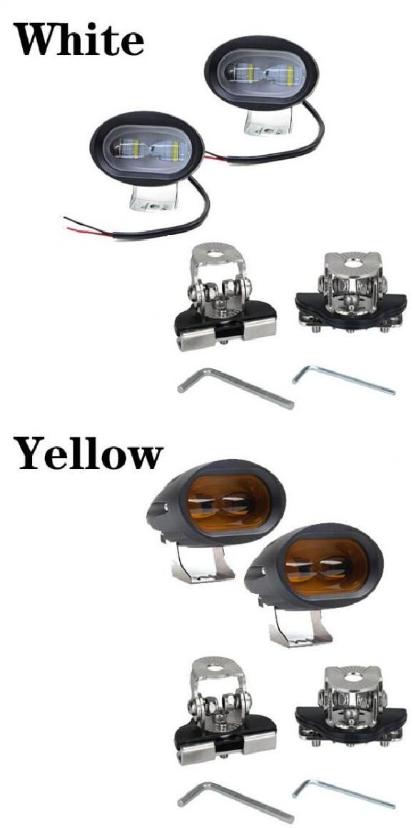 6D 20W LED ワーク ライト バー フォグ スポット ドライビング LED ワーク ライト 車両 トラック SUV ATV モーター オフ ロード 補助 ホワイト ブラケット・アンバー ブラケット AL-KK-2878 AL