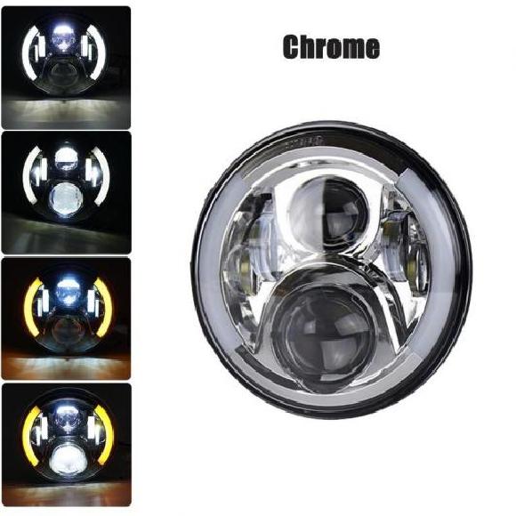 7インチ オートバイ ヘッドランプ アングル アイ LED ヘッドライト ハウジング マウント ブラケット 適用: ストリート グライド ソフテイル 1ピース 60W クローム AL-KK-2881 2輪 AL