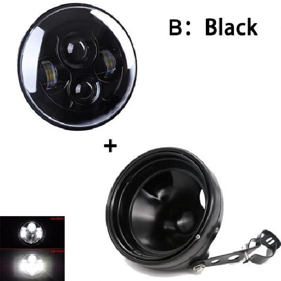 7インチ オートバイ ヘッドランプ アングル アイ LED ヘッドライト ハウジング マウント ブラケット 適用: ストリート グライド ソフテイル 40W2 ブラック 1セット AL-KK-2881 2輪 AL