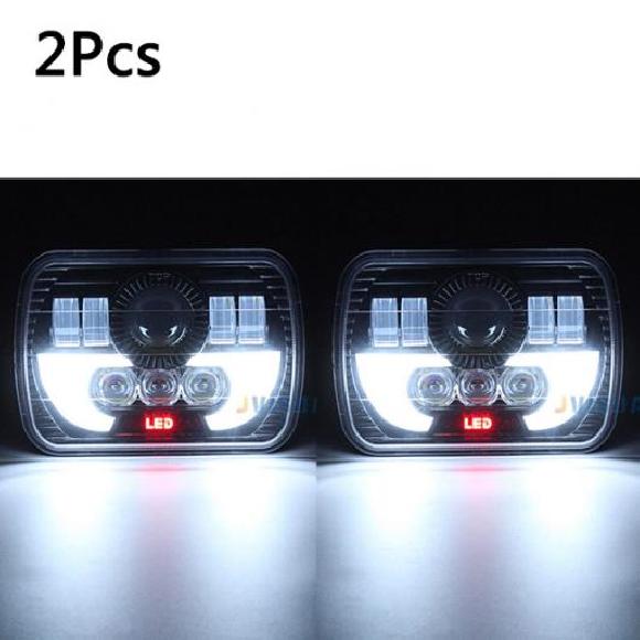 5×7インチ LED ヘッドライト 7X6 ハイ/ロー LED ビーム ヘッドランプ 適用：ジープ/JEEP ラングラー YJ チェロキー/CHEROKEE XJ トラック SUV アンバー スクエア H4 プラグ 2ピース AL-KK-2909 AL