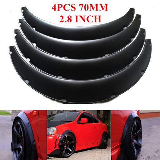 ホイールアーチトリム、ホイールアーチトリム 4個 3.5インチ/90mm ユニバーサルフレキシブルカーフェンダーフレア エクストラワ