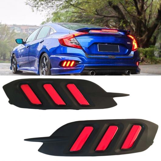 12V LED リア ドライビング ライト リア バンパー リフレクター ブレーキ ライト 2ピース 適用: ホンダ シビック 2016~2017 AL-KK-3617 AL