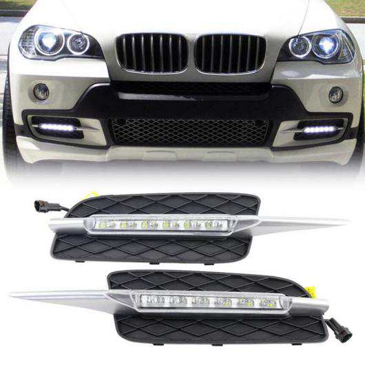 DRL 適用: BMW X5 E70 2007 2008 2009 2010 デイタイム ランニング ライト デイライト LED フォグ ヘッド ランプ カバー AL-KK-3827 ALの通販は