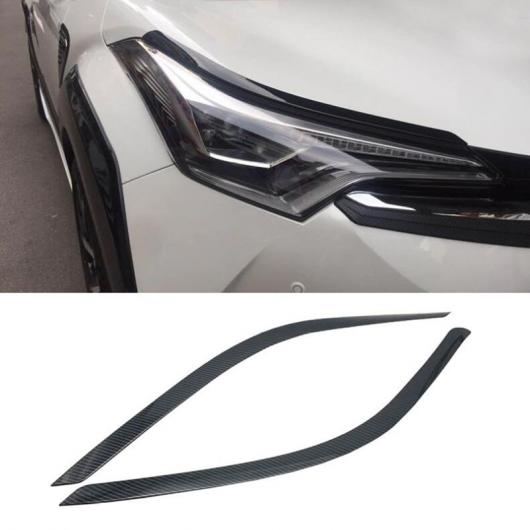 適用: トヨタ CHR C-HR 2016 2017 2018 カーボンファイバー調 フロント ヘッドライト ランプ モールディング トリム オート エクステリア アクセサリー AL-KK-3882 AL