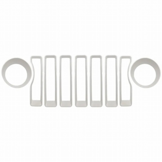 ABS ホワイト メッシュ グリル グリル + ヘッドライト ターン ライト カバー トリム 適用: ジープ/JEEP ラングラー JL 2018 2019 アクセサリー AL-KK-4024 ALの通販は 13,006円