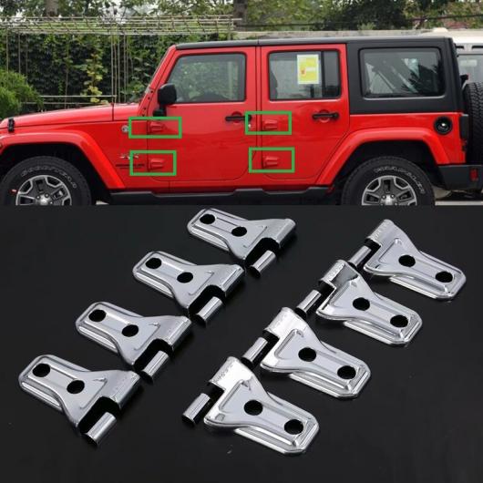 8ピース 自動車 ABS クローム サイド ドア ヒンジ プロテクター カバー トリム スタイリング オート 適用: ジープ/JEEP ラングラー JL 2018 2019 AL-KK-4032 AL